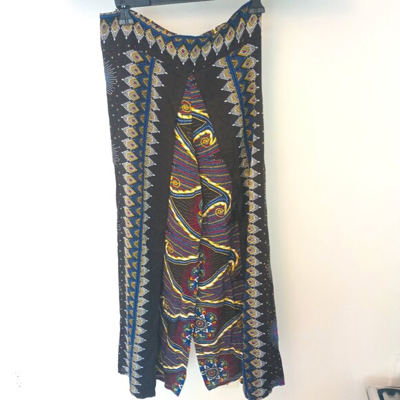 Thai Yoga Split Wide Leg Flowy Bohemian Hippie Harem Festival Pilate Beach Pants - Picture 1 of 6